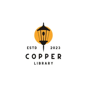 Logo of "Copper Library" featuring a lantern icon and the establishment year 2023.