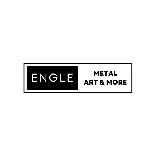 Engle Metal Art & More logo with bold black-and-white text in a rectangular design.