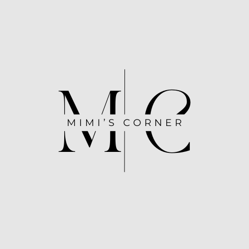 Sophisticated logo for "Mimi's Corner" featuring stylized "MC" initials with clean, minimalist typography.