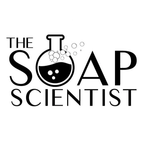 The Soap Scientist logo with a beaker replacing the "O" in "Soap," filled with bubbles and liquid.